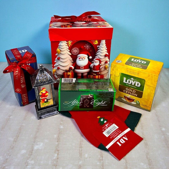 Pachet De Bucurie De Crăciun Lanternă Decorativă Ciocolată After Eight Șosete De Crăciun Pentru Bărbați Ceai În Cutie Cadou Decorativă