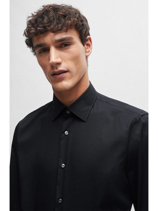 Long-sleeved Cotton Shirt Black