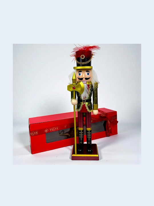 Velve Nutcracker de Crăciun Lemn Roșu