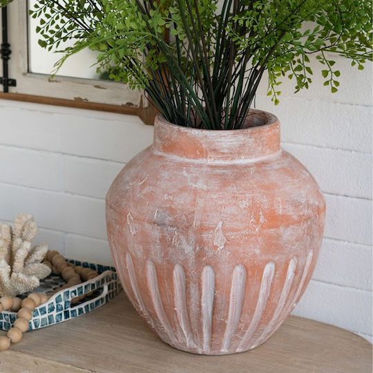 Artekko Ceramic Vase Candia Orange 34.5xHeight 36.5cm