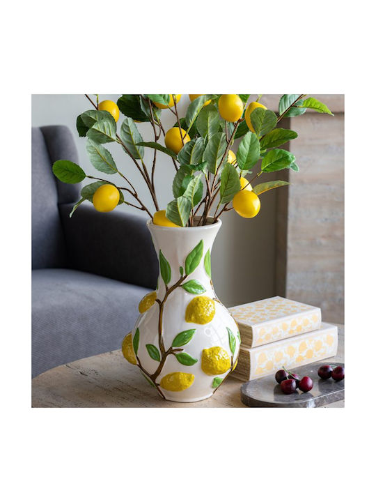Artekko Vază Decorativă Ceramică Lemon Galben 22.7x22.7x34.5cm 1buc