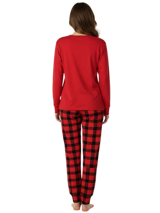Lovelx Homewear Χειμερινό Γυναικείο Σετ Πιτζάμας Κόκκινο Lovelx Homewear Χειμερινό Γυναικείο Σετ Πιτζάμας Κόκκινο