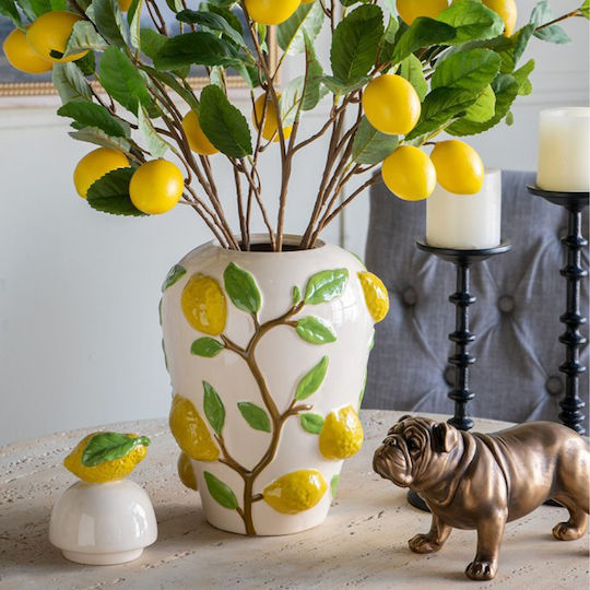 Artekko Decorative Vase Lemon Yellow 22x22x37.5cm