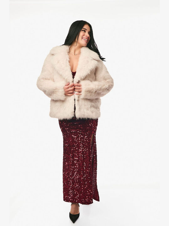 Women's Short Fur Ecru