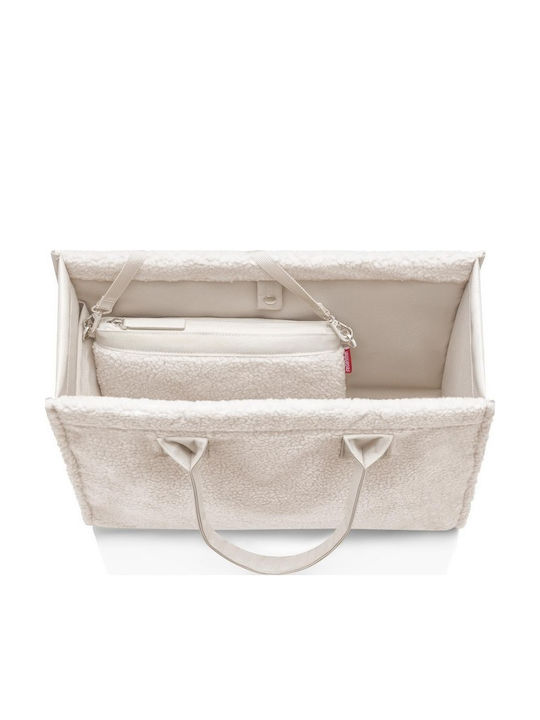 Fabric Women's Shopper Shoulder Bag White