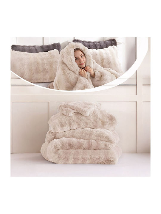 Kraft World Sherpa Decke Übergröße 220x240cm Beige IRINI-Beige