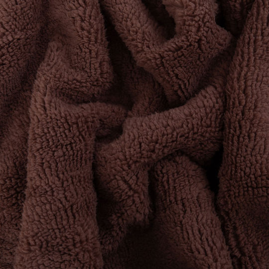 Kraft World Sherpa Blanket Super Double 220x240cm Dark Brown RABBIT-Dark Brown