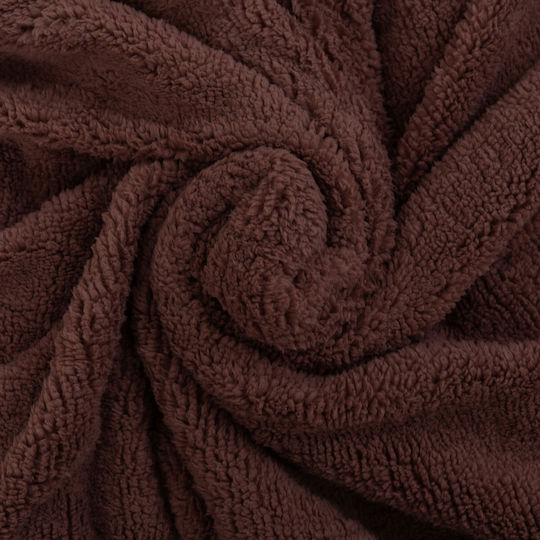 Kraft World Sherpa Blanket Super Double 220x240cm Dark Brown RABBIT-Dark Brown
