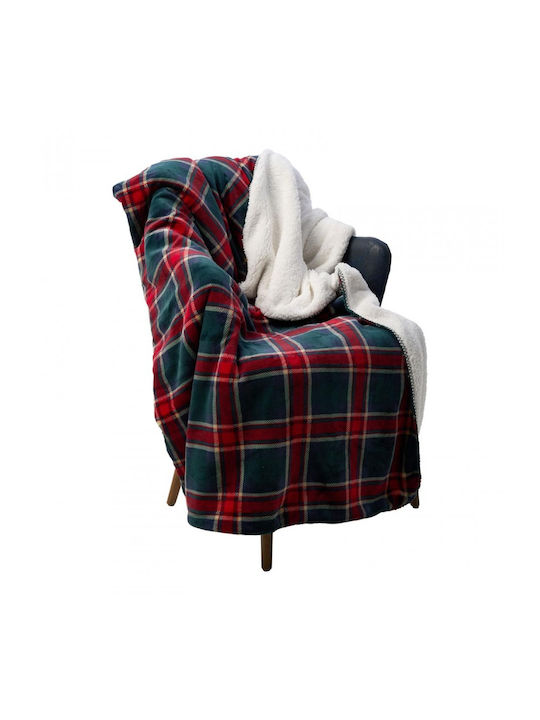 Heinner Κουβέρτα Fleece Διπλή 200x220εκ. Καρό HR-BLKSHP220-SQR