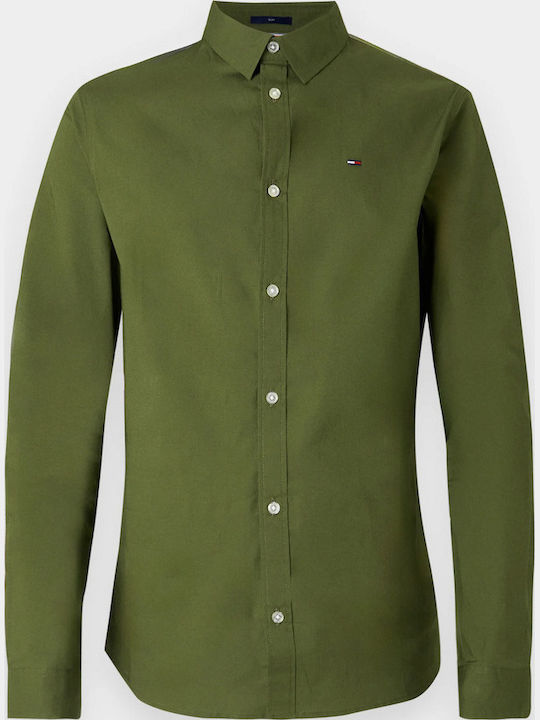 Long-sleeved Cotton Shirt Dark Greenery