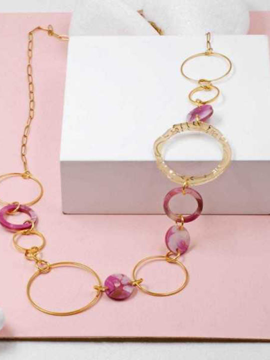 Too Little Halskette aus Rosa Vergoldetem Stahl