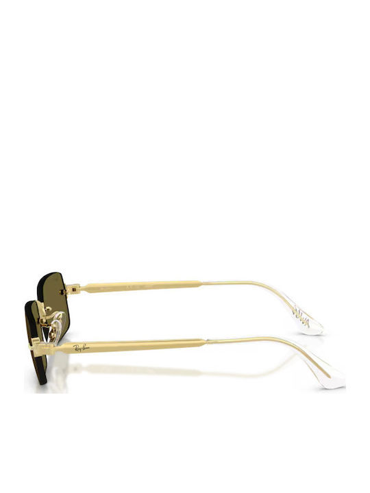 Ray Ban Sunglasses Χρυσά with Metal Frame & Green Lens