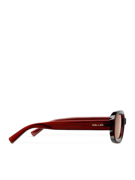 Meller Dashi Women's Sunglasses with Burgundy Plastic Frame and Brown Polarized Lens D-MAROONGBROWN