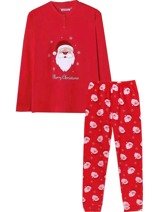 Fuanna Winter Women's Pyjama Set Red