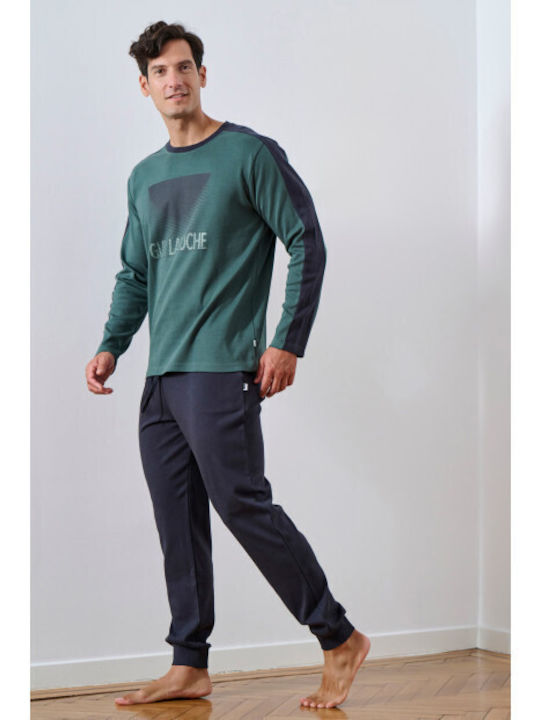 Guy Laroche Χειμερινή Ανδρική Πιτζάμα Forest/anthracite
