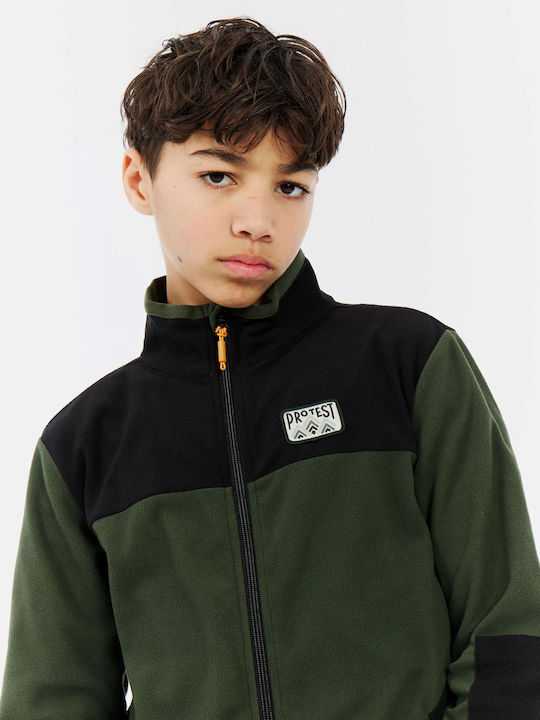Kids Cardigan Fleece Kale Green