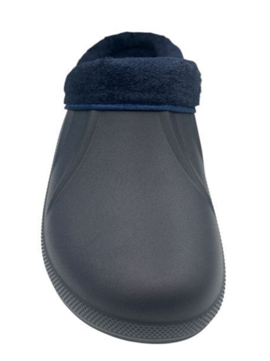 Men's Slippers with Fur Blue