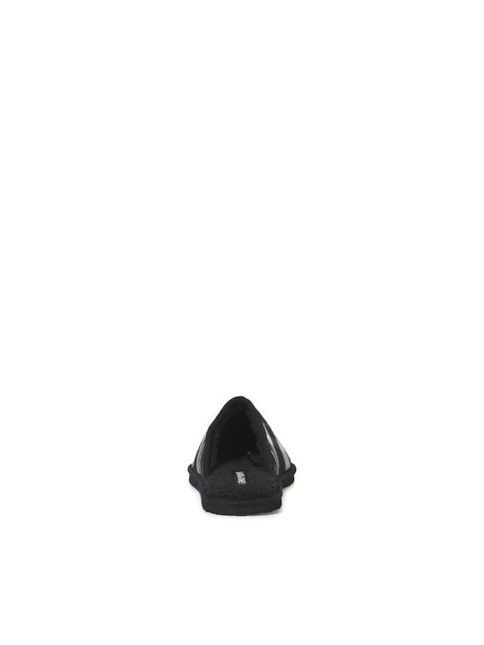 Men's Printed Heel Enclosed Slippers Black