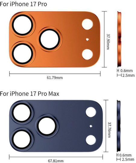 Lens Ring Kameraschutz Membrane Black für das iPhone 17 Pro Max