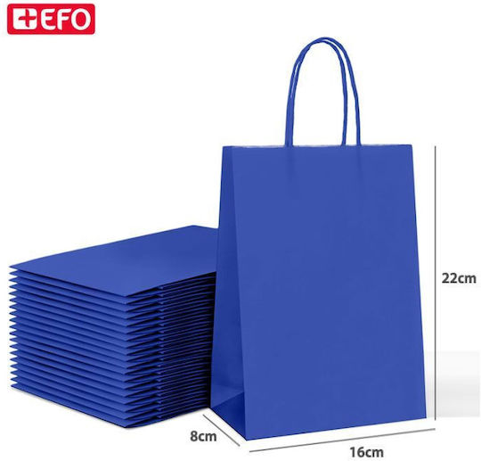 +Efo Paper Bag for Gift Blue 16x8x22cm. 25pcs