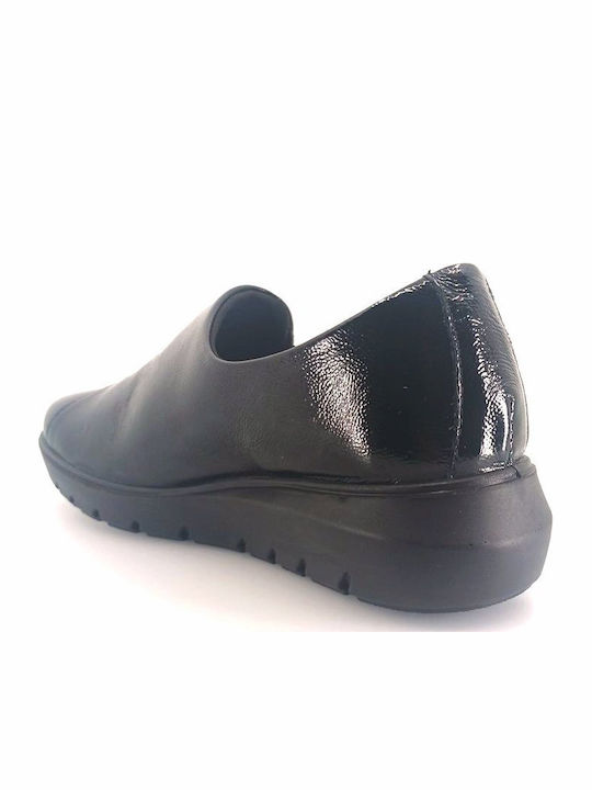 Γυναικεία Slip-On Δερμάτινα Μαύρα