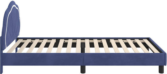 Kids Bed Semi Double Blue for Mattress 104.5x198cm
