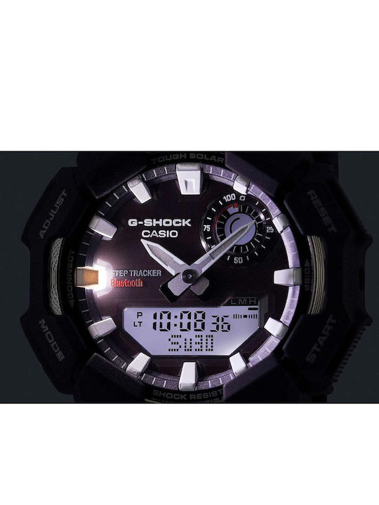 Casio Ψηφιακό Ανδρικό Ρολόι Χρονογράφος Solar με Μαύρο Καουτσούκ Λουράκι