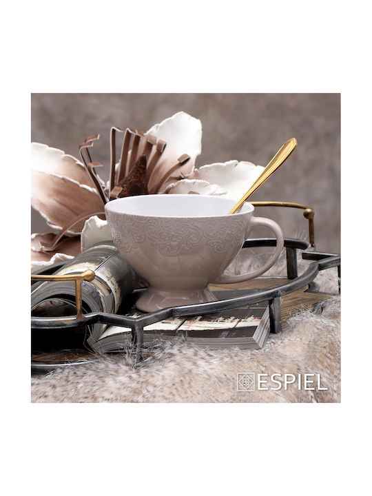 Espiel Vienna Bol de Servire pentru Cereale Rotund Ceramică Bej cu Diametru 13.3buc