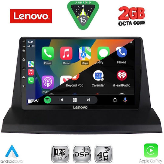 Lenovo Автомобилна Аудио Система (Блутут/USB/WiFi/GPS/Apple-Carplay/Android-Auto) с Тъчскрийн 9"