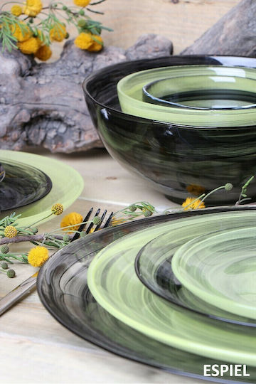 Espiel Atlas Serving Bowl Oval Glass Yellow 10x8cm 6pcs