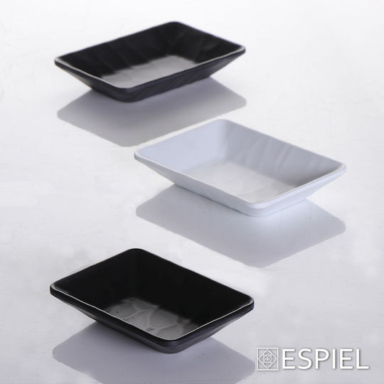 Espiel Wavy Serving Bowl Oval made of Melamine Matte Black 14x10cm
