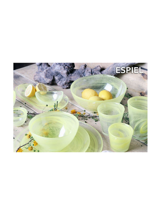 Espiel Atlas Serving Bowl Oval Glass Yellow 10x8cm 6pcs