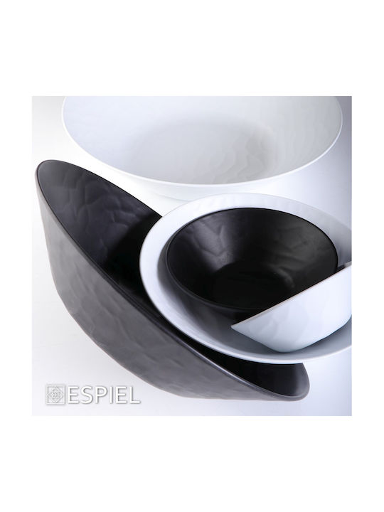 Espiel Wavy Serving Bowl Round made of Melamine Black with Diameter 19cm