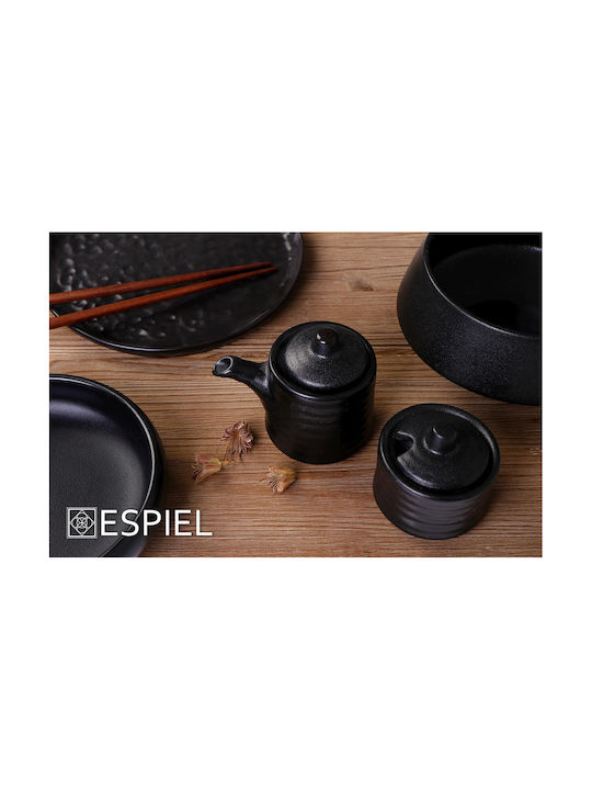 Espiel Mianmar Μπωλ Σερβιρίσματος για Ντιπ Στρογγυλό Κεραμικό Μαύρο με Διάμετρο 9εκ. 4τμχ