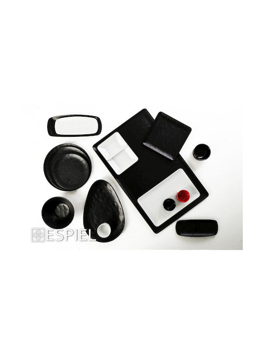 Espiel Wavy Μπωλ Σερβιρίσματος Οβάλ από Μελαμίνη Matte Black 14x10εκ. 6τμχ