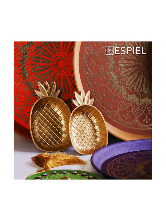 Espiel Pineapple Serving Bowl Round Plastic Gold with Diameter 14cm 6pcs