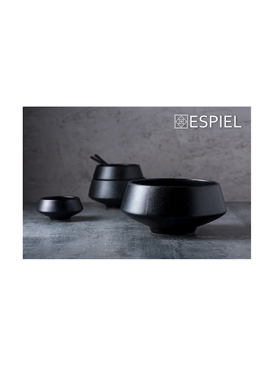 Espiel Mianmar Servierschüssel Rund Keramik Black mit Durchmesser 13.5cm