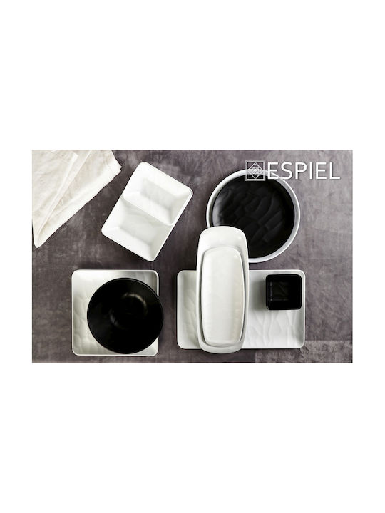 Espiel Wavy Matte Serving Bowl Square made of Melamine Black 7x7cm