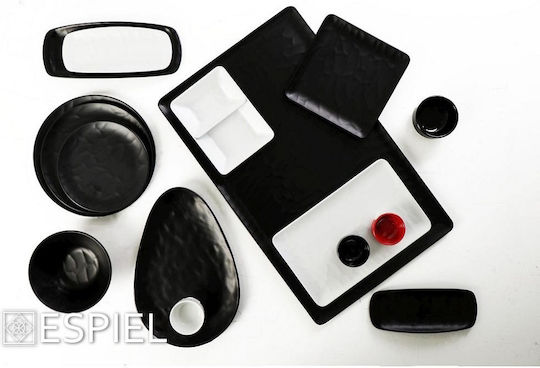 Espiel Wavy Matte Bol de Servire Pătrat din Melamină Negru 13.5x13.5cm