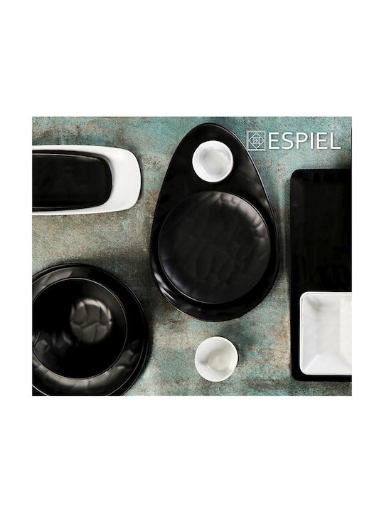 Espiel Wavy Matte Serving Bowl Square made of Melamine Black 13.5x13.5cm