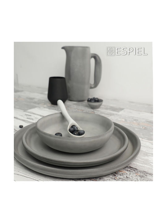 Espiel Canyon Dip Serving Bowl Round Ceramic Gray with Diameter 6.5cm