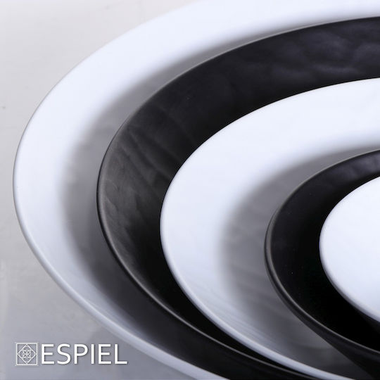 Espiel Wavy Servierschüssel Rund aus Melamin Matte Black mit Durchmesser 15cm