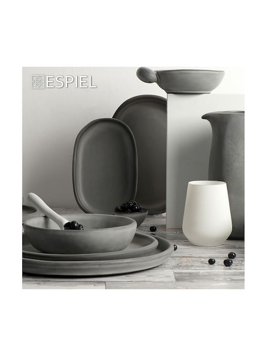 Espiel Canyon Bol de Servire Rotund Ceramică Gri cu Diametru 17.5buc