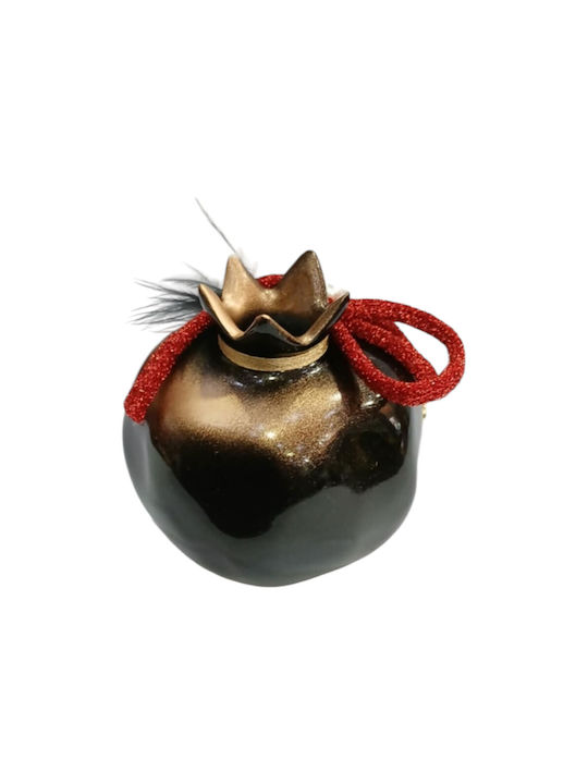 Kalliopi Silver Tabletop Lucky Charm Pomegranate Black Ceramic 2026 7x7cm 1pcs
