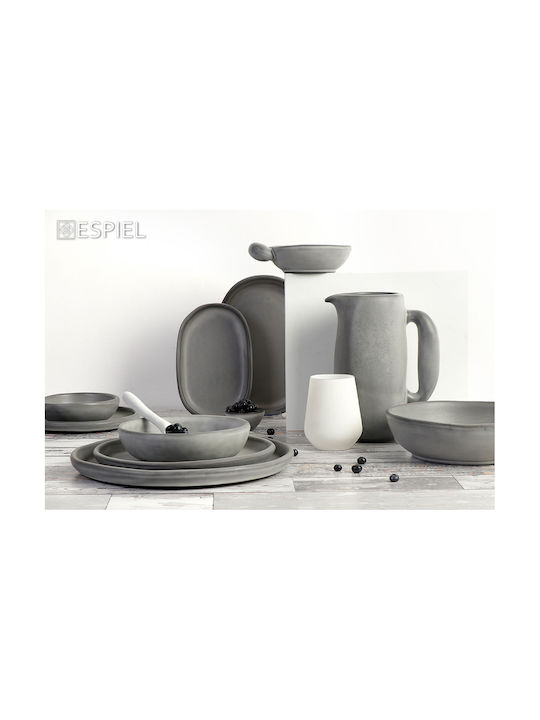 Espiel Canyon Bol de Servire Rotund Ceramică Gri cu Diametru 17.5buc