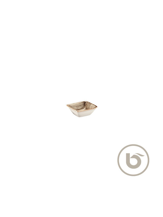 Bonna Terrain Dip Serving Bowl Square made of Porcelain Beige 8x8cm
