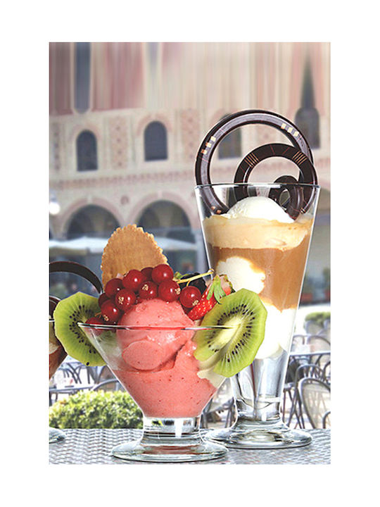 Borgonovo Ice Cream Serving Bowl Round Glass Transparent with Diameter 9.5cm