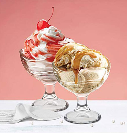 Homestyle Pollo Jr Ice Cream Serving Bowl Oval Glass Transparent 9.5x9.5cm