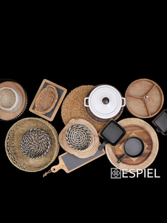 Espiel Holz Rund Serviertablett in Braun Farbe 20x20x2.5cm XYP212 1Stück