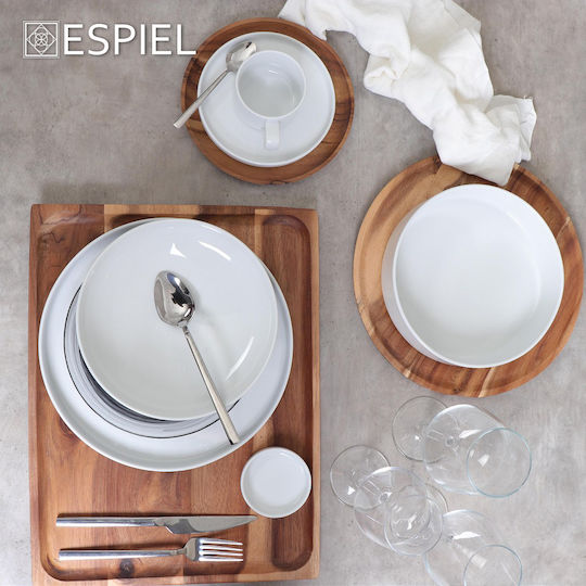 Espiel Wooden Round Serving Tray in Brown Color 36x36cm BAG102 2pcs